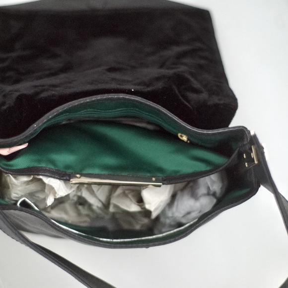 Juicy Couture Black Velour Faux Leather Handbag/Sachet YHRU3270 - Picture 9 of 16